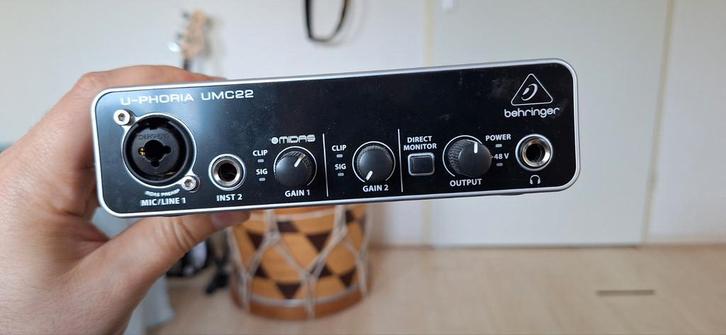 Behringer umc22 interface, Muziek en Instrumenten, Mengpanelen, Zo goed als nieuw, Minder dan 5 kanalen, Microfooningang, Ophalen of Verzenden