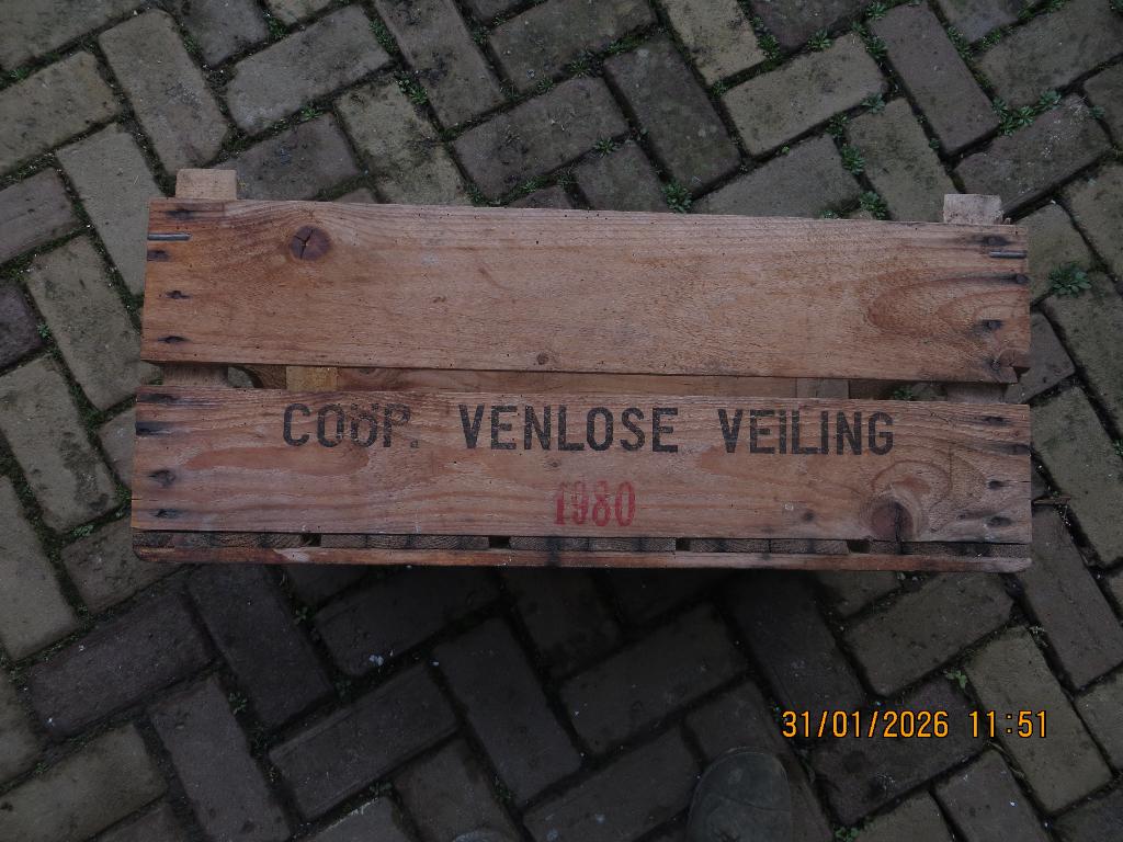 Twee oude veilingkisten, appelkisten, Minder dan 50 cm, Gebruikt, 50 tot 100 cm, Ophalen of Verzenden