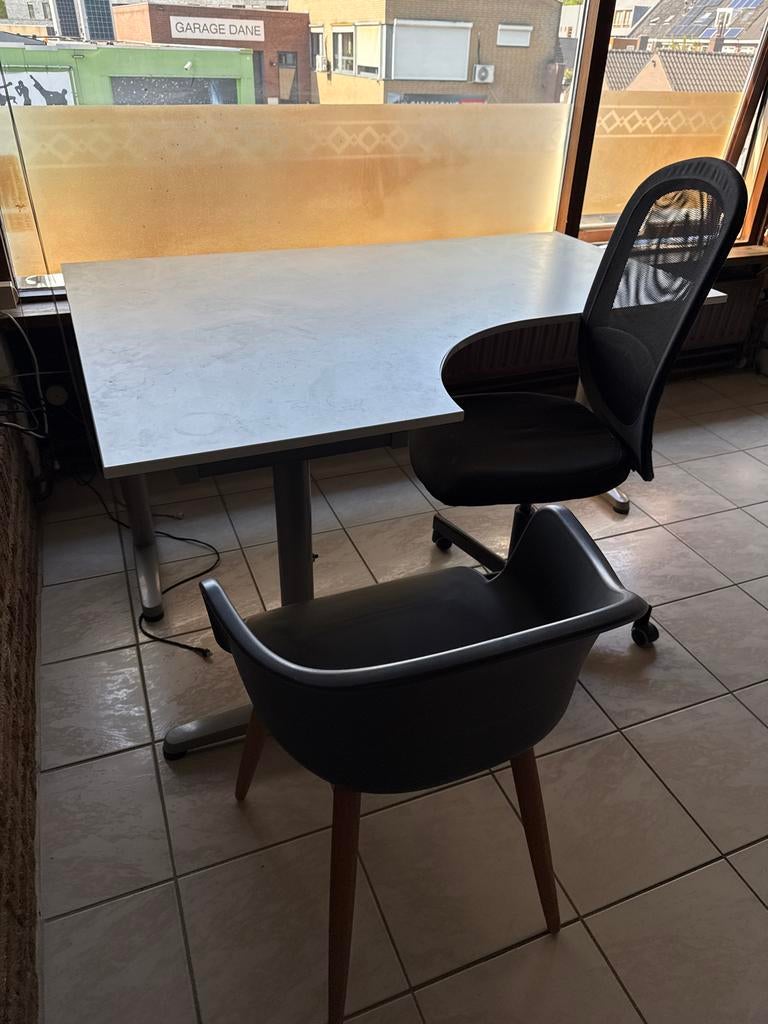 Bureautafel met stoelen - Ideaal voor thuiskantoor, Ophalen, Overige typen, Gebruikt, Metaal