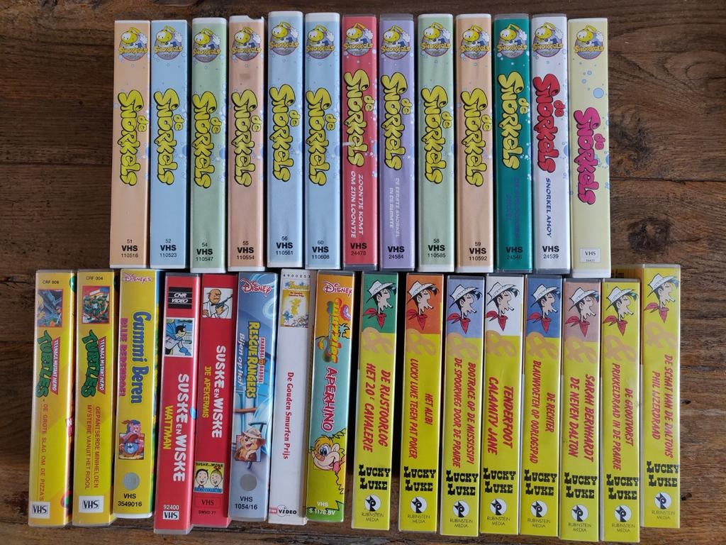T115 Partij klassiekers Snorkels Turtles Gummiberen Wuzzles, Tekenfilm, Alle leeftijden, Ophalen of Verzenden, Zo goed als nieuw