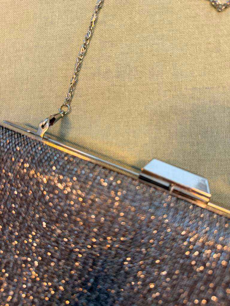 Clutch zilver avondtasje tasje glitter, Ophalen of Verzenden, Zo goed als nieuw, Overige kleuren, Avondtasje