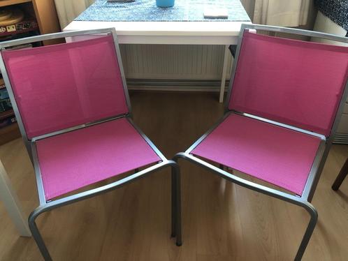 stoeltjes, Huis en Inrichting, Stoelen, Gebruikt, Twee, Metaal, Overige materialen, Overige kleuren, Verzenden