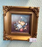 Mini Olieverf Schilderij Bloemen in Gouden Lijst, Antiek en Kunst, Ophalen