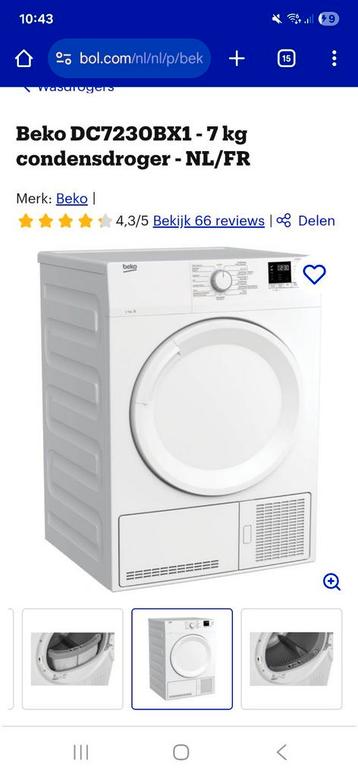 Beko Wasdroger/Droogtrommel - Nieuwprijs €399 beschikbaar voor biedingen