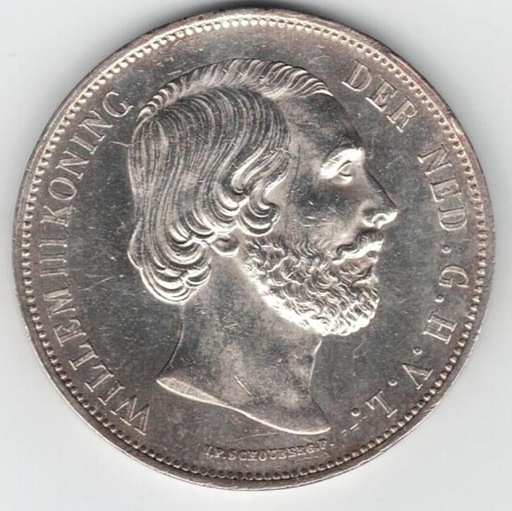 25-1454 Nederland 2 1/2 gulden 1874, Postzegels en Munten, Munten | Nederland, Losse munt, 2½ gulden, Koning Willem III, Zilver
