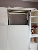 Tweepersoons Bedkast met Verlichting, Ophalen, Wit, Tweepersoons, 180 cm