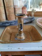 Oude koperen nachtkandelaar., Ophalen of Verzenden