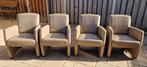 4x Eetkamerstoelen op wieltjes (bruin). Henders & Hazel., Ophalen, Gebruikt, Bruin