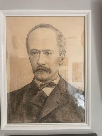 Ingelijstte Tekening Portret beschikbaar voor biedingen