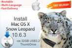 Installeer Mac OS X Snow Leopard 10.6.3 OSX USB zonder DVD, Nieuw, MacOS, Ophalen of Verzenden