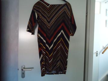 mooie jurk in herfsttinten - warme kleuren - maat M beschikbaar voor biedingen