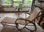 vintage rotan stoel met verstelbare leuning en voetensteun, Huis en Inrichting, Banken | Sofa's en Chaises Longues, Eenpersoons