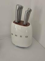 SMEG Messenblok met 6 messen roestvrij - keuken, Huis en Inrichting, Ophalen of Verzenden, Zo goed als nieuw