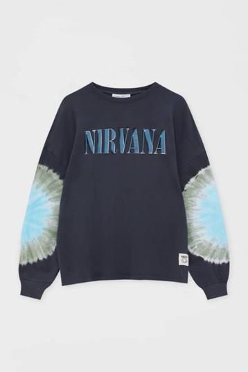 Nirvana shirt met Tie-dye mouwen maat XL beschikbaar voor biedingen