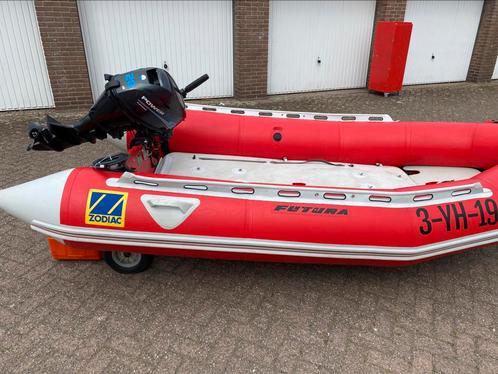 Zodiac Futura Fastroller 3.8 met 20 pk 4takt (eventueel los), Watersport en Boten, Rubberboten, Zo goed als nieuw, Zodiac, Aluminium