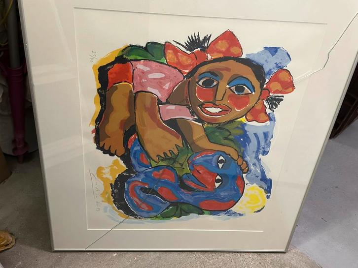 Het is een zeefdruk van John Lie A Fo.   Gesigneerd 25/40., Antiek en Kunst, Kunst | Litho's en Zeefdrukken, Ophalen of Verzenden