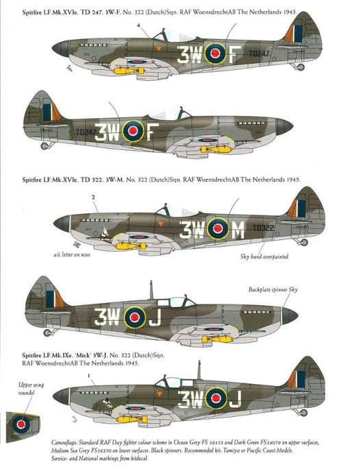1/32 decals (uit DD32011) KLu Spitfire Mk. IX en Mk. XVI, Hobby en Vrije tijd, Modelbouw | Vliegtuigen en Helikopters, Nieuw, Vliegtuig