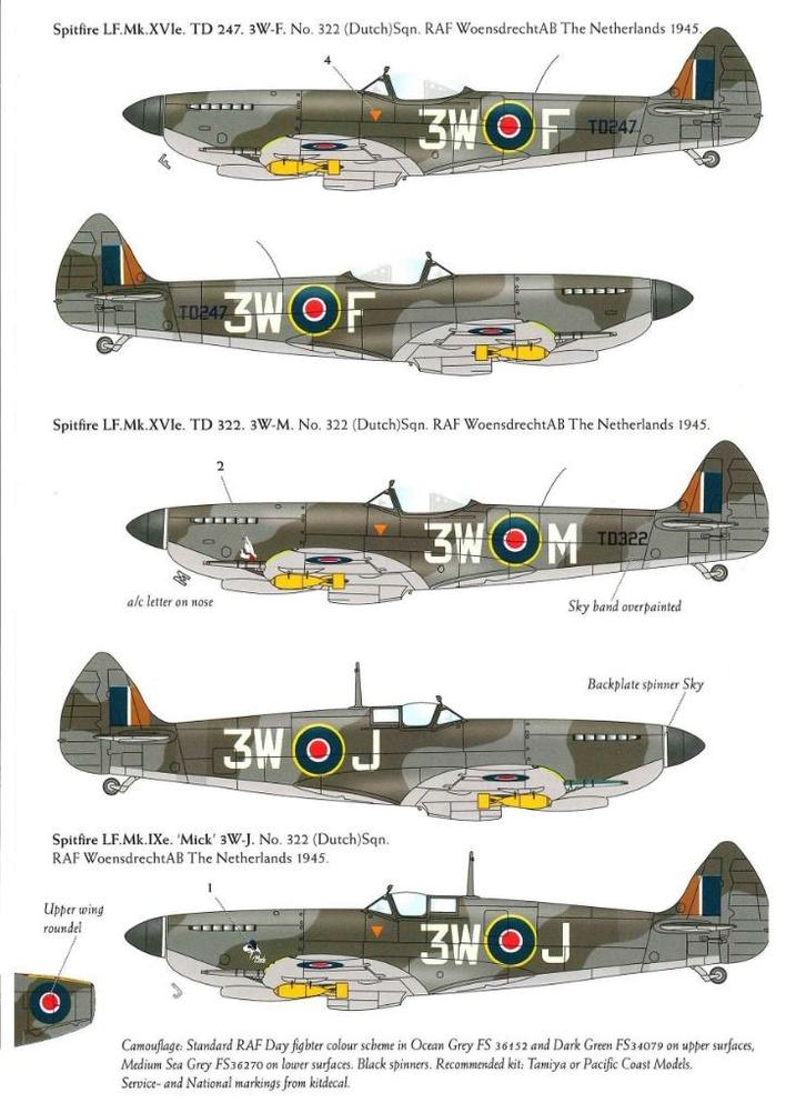 1/32 decals (uit DD32011) KLu Spitfire Mk. IX en Mk. XVI, Hobby en Vrije tijd, Modelbouw | Vliegtuigen en Helikopters, Nieuw, Vliegtuig