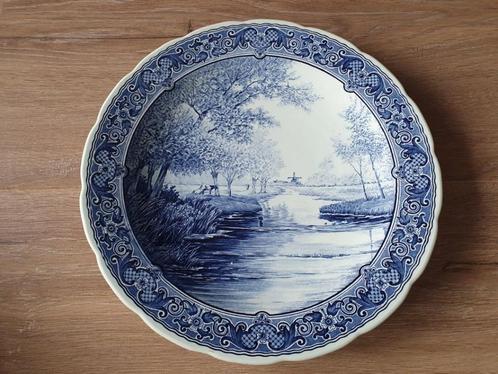 Vintage Delftsblauw wandbord waterlandschap, Antiek en Kunst, Antiek | Wandborden en Tegels, Ophalen of Verzenden