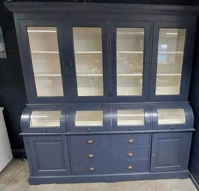 Klassieke apothekers/ buffetkast met gebogen glas., Huis en Inrichting, Kasten | Buffetkasten, Gebruikt, 150 tot 200 cm, 150 tot 200 cm