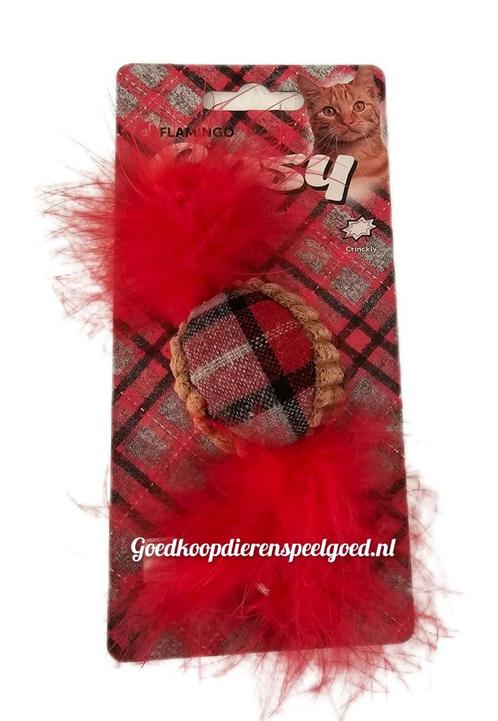 Kattenspeelgoed      "  Speelbal met veren  "  €2.00, Dieren en Toebehoren, Kattenspeelgoed, Nieuw, Speelbal, Ophalen of Verzenden