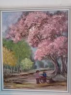 Mooi schilderij uit Indonesië (gesigneerd M. Derpast)., Antiek en Kunst, Ophalen of Verzenden