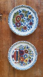 Oud Delft Polychroom Sierbordjes - 11cm - Handgeschilderd, Antiek en Kunst, Antiek | Wandborden en Tegels, Ophalen of Verzenden