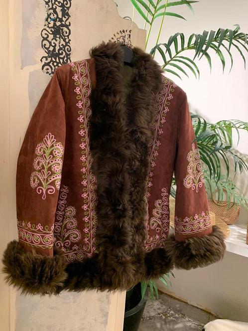 Vintage Afghaanse lammy coat L bohemian winterjas, Kleding | Dames, Jassen | Winter, Zo goed als nieuw, Maat 42/44 (L), Bruin