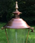 Wandlamp rond glas bestaande uit koper en messing, Antiek en Kunst, Ophalen of Verzenden