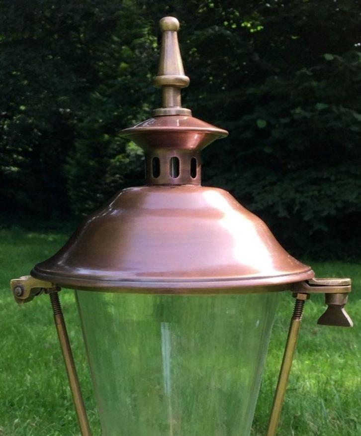 Wandlamp rond glas bestaande uit koper en messing, Antiek en Kunst, Antiek | Lampen, Ophalen of Verzenden