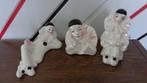 Drie vintage beeldjes Pierrot Art Deco, Ophalen, Zo goed als nieuw, Mens
