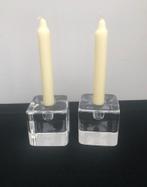 2 Kristalen Kosta 67980 Warff kandelaars - gesigneerd, Ophalen of Verzenden