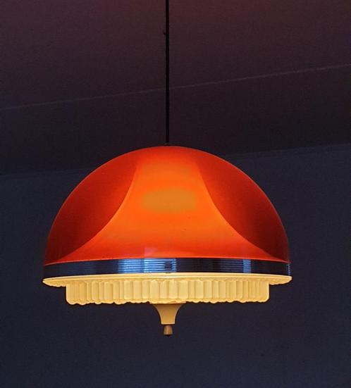 vintage ufo hanglamp, Huis en Inrichting, Lampen | Hanglampen, Gebruikt, Minder dan 50 cm, Kunststof, Ophalen of Verzenden