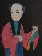 Chinees figuur van zijde in lijst, Ophalen of Verzenden