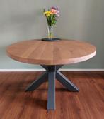 Ovale hout- en metalen Eclips eettafel, Huis en Inrichting, Ophalen, 100 tot 150 cm, Zo goed als nieuw, Vijf personen of meer