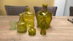 6 items vazen lichtgroen van Pronto, Minder dan 50 cm, Groen, Glas, Ophalen of Verzenden