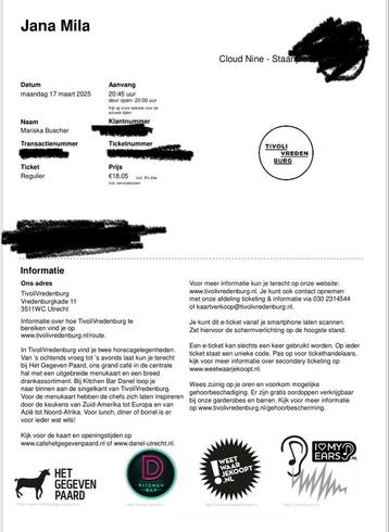 Jana Mila Tivoli 17 maart 2025 beschikbaar voor biedingen