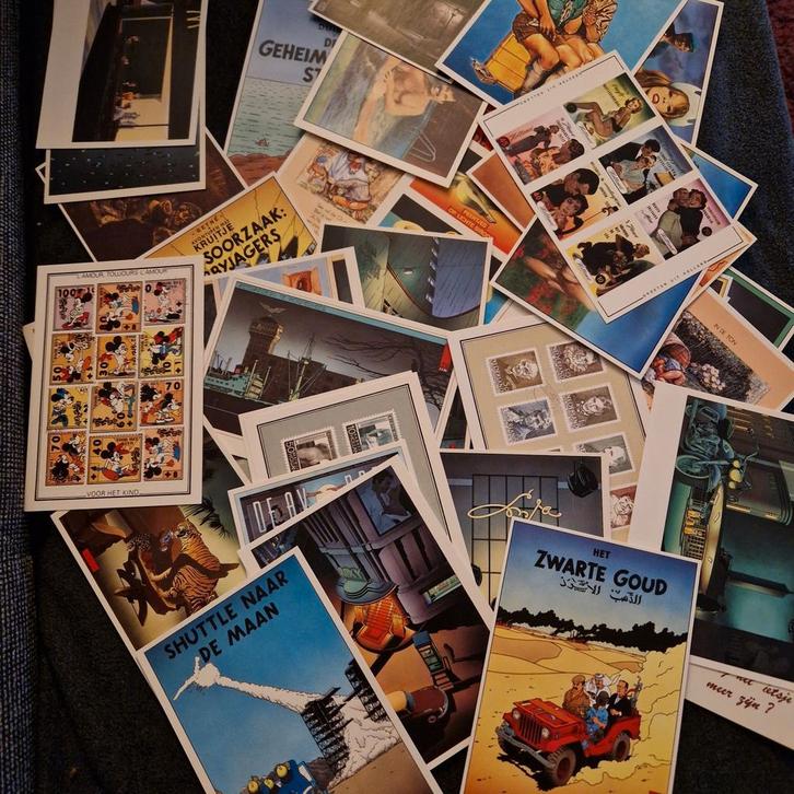 40 ansichtkaarten Joost Veerkamp, oa geïnspireerd op "Kuifje, Verzamelen, Ansichtkaarten | Nederland, Ongelopen, Noord-Holland