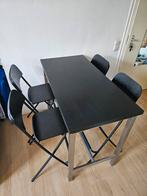 Hoge tafel met inklapbare stoelen van IKEA., Huis en Inrichting, Tafels | Eettafels, Ophalen, Zo goed als nieuw, Rechthoekig, 50 tot 100 cm