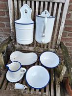 Wit blauwe bies emaille brocante, Antiek en Kunst, Antiek | Emaille, Ophalen of Verzenden
