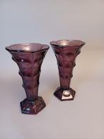 2 Art Deco vazen paars glas uit Frankrijk VMC, Ophalen of Verzenden