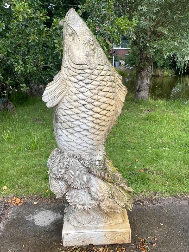 2 Zeldzame fonteinbeelden karpers, interne watergeleiding, Tuin en Terras, Waterpartijen en Fonteinen, Zo goed als nieuw, Fontein