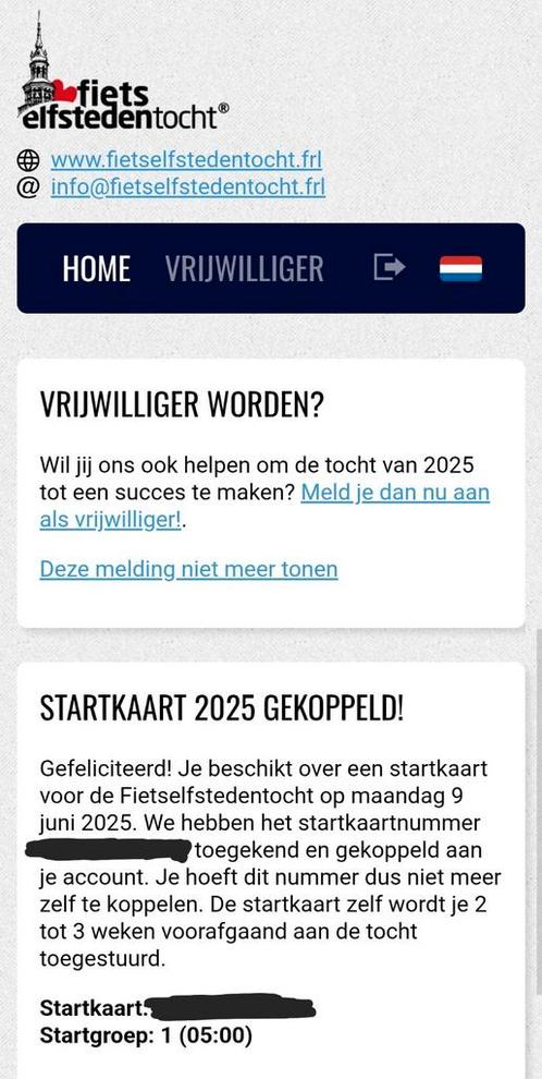 Aangeboden: fietselfstedentocht stempelkaart groep 1, Sport en Fitness, Wielrennen, Nieuw, Overige typen, Ophalen of Verzenden