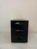 Zwart verrijdbaar ladenblok, Huis en Inrichting, Kasten | Ladekasten, Ophalen, Minder dan 50 cm, Zo goed als nieuw, 3 of 4 laden