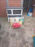 Konijnen hok met eten hooi en stro, Ophalen, Cavia, 90 cm of meer, Hok