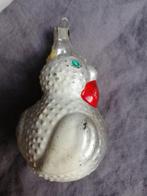B447 oude kerstbal kip met glaspoeder, hoogte 10 cm, Diversen, Kerst, Ophalen of Verzenden, Gebruikt