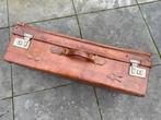 Zeer oude leren koffer G. de Vos Driebergen, Sieraden, Tassen en Uiterlijk, Koffers, Ophalen of Verzenden, Gebruikt, Leer