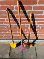 Tuingereedschap set: Schop, Hark, Bezem, Tuin en Terras, Hand-tuingereedschap, Ophalen, Gebruikt, Overige soorten