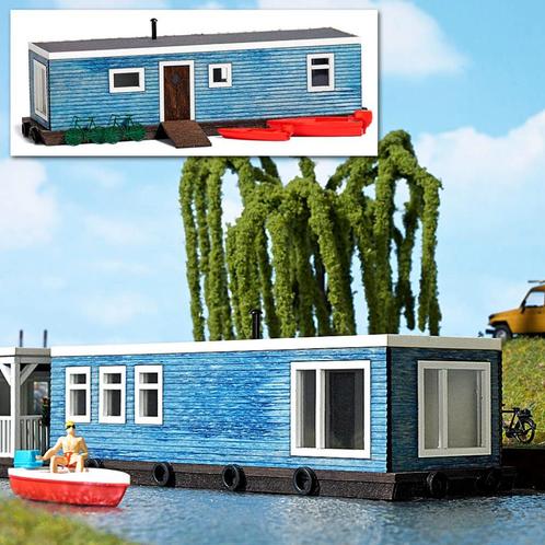 1: 87 BUSCH 1439 - Woonboot, Lichtblauw NL, Hobby en Vrije tijd, Modelbouw | Figuren en Diorama's, Nieuw, Diorama, 1:50 of kleiner