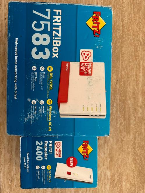 Fritzbox 7853 (pairbonding) incl Fritz Repeater, Computers en Software, WiFi-versterkers, Nieuw, Ophalen of Verzenden